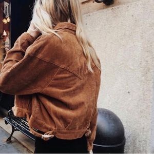 RARE Brandy Melville Isabelle Corduroy Brown Jacket